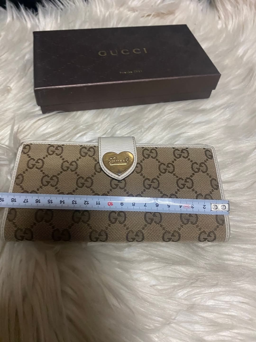 ❣️Gucci Beige GG Canvas Continental Wallet with White Trim❣️ - Picture 8 of 16